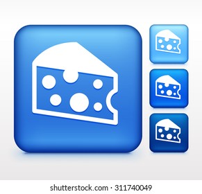 Cheese Colorful Square Button