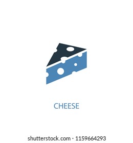 cheese concept 2 colored icon. Simple blue element illustration. cheese concept symbol design from Food set. Can be used for web and mobile UI/UX