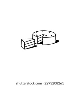 Vector de ilustración de doodle por concepto de queso