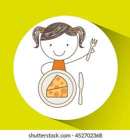 cheese with cooking pot icon, vector illustration