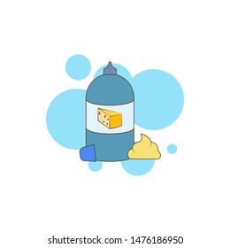 Cheese, cottage cheese icon. Element of color cheese icon