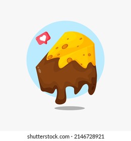 Cheese covered in chocolate icon design