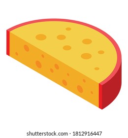 Cheese cow icon. Isometric of cheese cow vector icon for web design isolated on white background