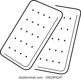 Cheese crackers. Vector outline icon.