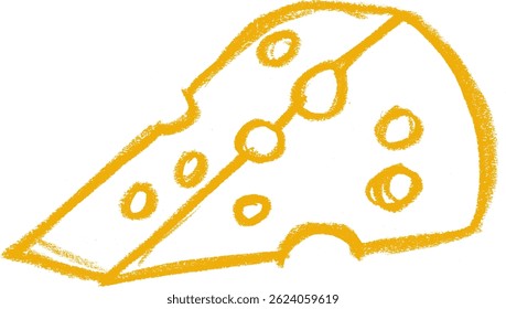 Cheese Crayon Chalk Drawing Vector