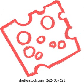 Vetor de desenho de giz de giz de cera de queijo