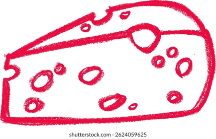 Käse Crayon Kreide Zeichnung Vektor