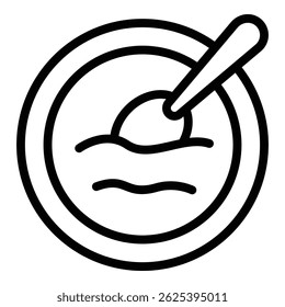 Cheese cream soup icon outline vector. Chicken bowl. Milk dish