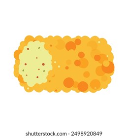 Cheese croquette flat vector illustration	