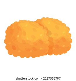 Vector de dibujos animados de icono de croquette de queso. Plato frito. Comida