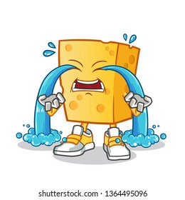 cheese cry mascot vector cartoon illustration