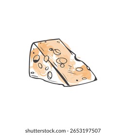 cheese cubes with holes on it digital illustration