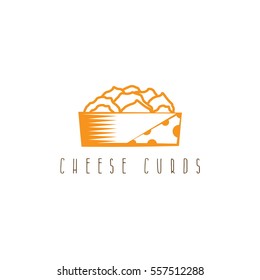 cheese curds in bowl vector design template