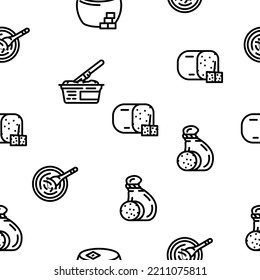 Cheese Dairy Delicious Nutrition vector seamless pattern thin line illustration