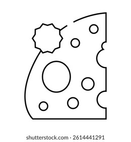 cheese dairy product allergy line icon vector. cheese dairy product allergy sign. isolated contour symbol black illustration