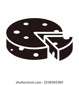 Cheese dices and slices silhouette vector.
