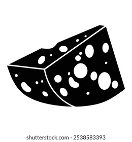 Cheese dices and slices silhouette vector.