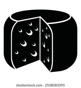 Cheese dices and slices silhouette vector.