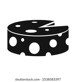 Cheese dices and slices silhouette vector.