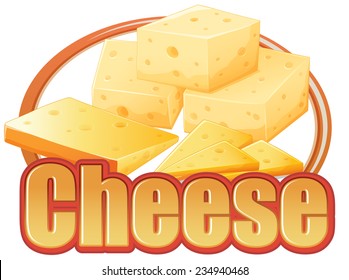 Queso de diferentes tamaños sobre fondo blanco 