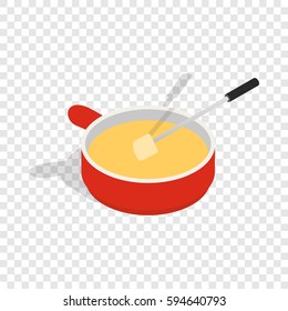 Cheese dip fondue isometric icon. 3d illustration of cheese dip fondue vector icon on a transparent background