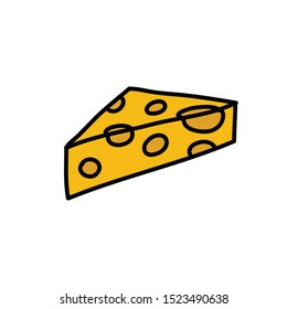 cheese doodle icon, vector illustration