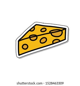 cheese doodle icon, vector illustration