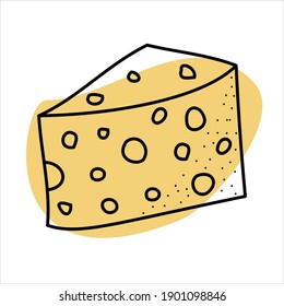 Cheese doodle icon for web and kitchen decor