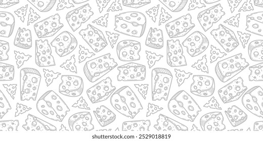Cheese doodle pattern background. Seamless Pattern of a Cheese. Cheese pattern background. Seamless pattern of cheese doodle illustration background.