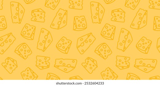 Fundo de padrão de rabiscar queijo. Padrão sem emenda de um queijo. Fundo de padrão de queijo. Padrão contínuo de fundo de ilustração de rabiscar de queijo.