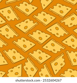 Cheese doodle pattern background. Seamless Pattern of a Cheese. Cheese pattern background. Seamless pattern of cheese doodle illustration background.