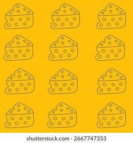 Cheese doodle pattern background. Cheese Seamless Pattern. Cheese background pattern.	