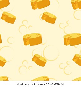 Cheese doodle pattern. Vector supermarket delicatessen eating snack background of cheese