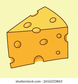 Cheese Doodle style, a yellow cheese block with holes, representing dairy products, great for food packaging