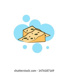 Cheese, dorblu icon. Element of color cheese icon
