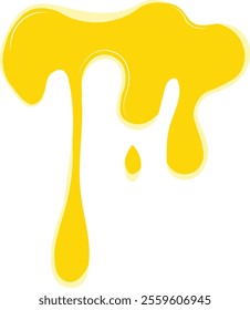 Cheese Drip Illustration on White Background. Isolated Vector in Cartoon Design