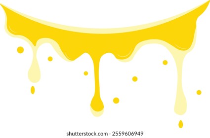 Cheese Drip Illustration on White Background. Isolated Vector in Cartoon Design