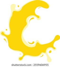 Cheese Drip Illustration on White Background. Isolated Vector in Cartoon Design