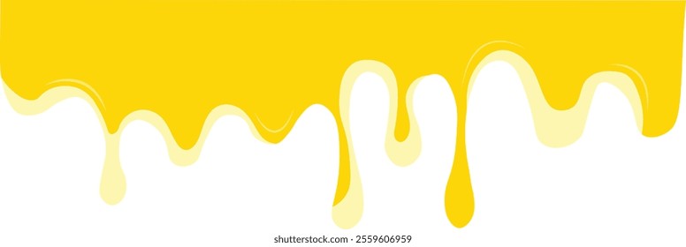 Cheese Drip Illustration on White Background. Isolated Vector in Cartoon Design