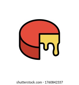 Cheese, Edam icon. Simple color with outline vector elements of dairy product icons for ui and ux, website or mobile application