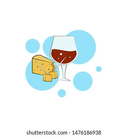 Cheese, edam, wine icon. Element of color cheese icon