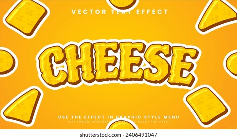 Cheese editable text effect with 3d cartoon style