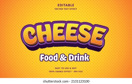 cheese editable text effect with modern and simple style, usable for logo or campaign title