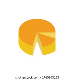Cheese, ellipse form icon. Simple color vector elements of dairy product icons for ui and ux, website or mobile application