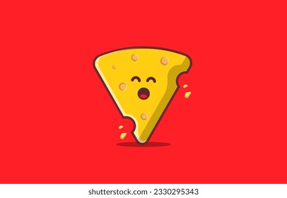 queso. ilustración vectorial lindo de comida rápida. mascota 