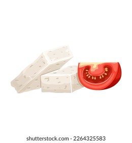 cheese feta white food cartoon. fresh piece, slice product, dairy ingredient, snack greek, milk healthy, organic , gourmet cheese feta white food vector illustration