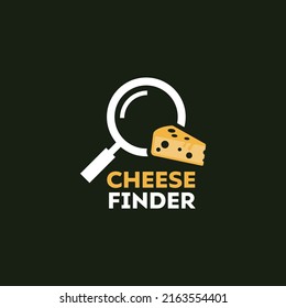 Cheese with Find logo vector design symbol graphic icon sign illustration creative idea