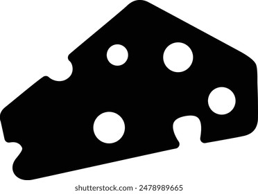 Cheese flat black vector icon.