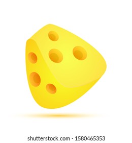 Cheese Flat Design Modern Style Colorful isolated on White Background. Vector illustration