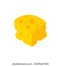 Ilustración vectorial de diseño plano de queso. Deliciosa comida de estilo plano. Comida orgánica aislada sobre fondo